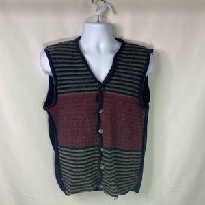 Vintage Striped Sweater Vest, Men’s XL